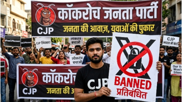 डिजिटल आंदोलन 'कॉकरोच जनता पार्टी' पर बड़ा एक्शन, भारत में एक्स अकाउंट हुआ बैन