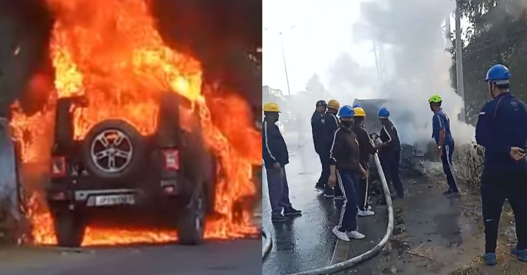 Thar On Fire Video: रुद्रपुर-नैनीताल हाईवे पर धू-धूकर जली Thar, बाल-बाल बचे 4 युवक