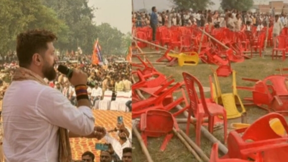 LJP (R) की रैली में तोड़फोड़, चिराग पासवान जान बचाकर निकले